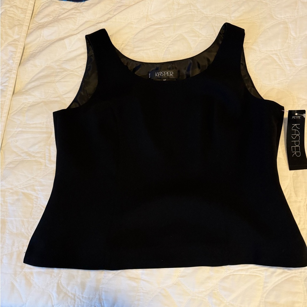 Kasper Black Sleeveless Tank Top